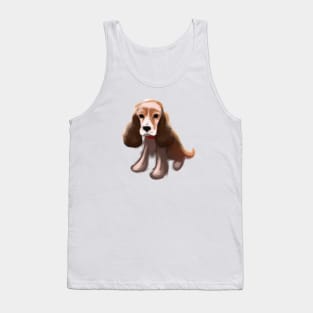 Cute English Cocker Spaniel Drawing Tank Top